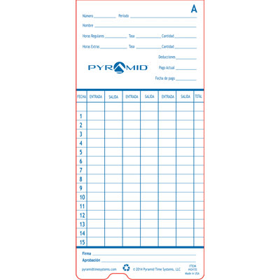 Spanish Time Card