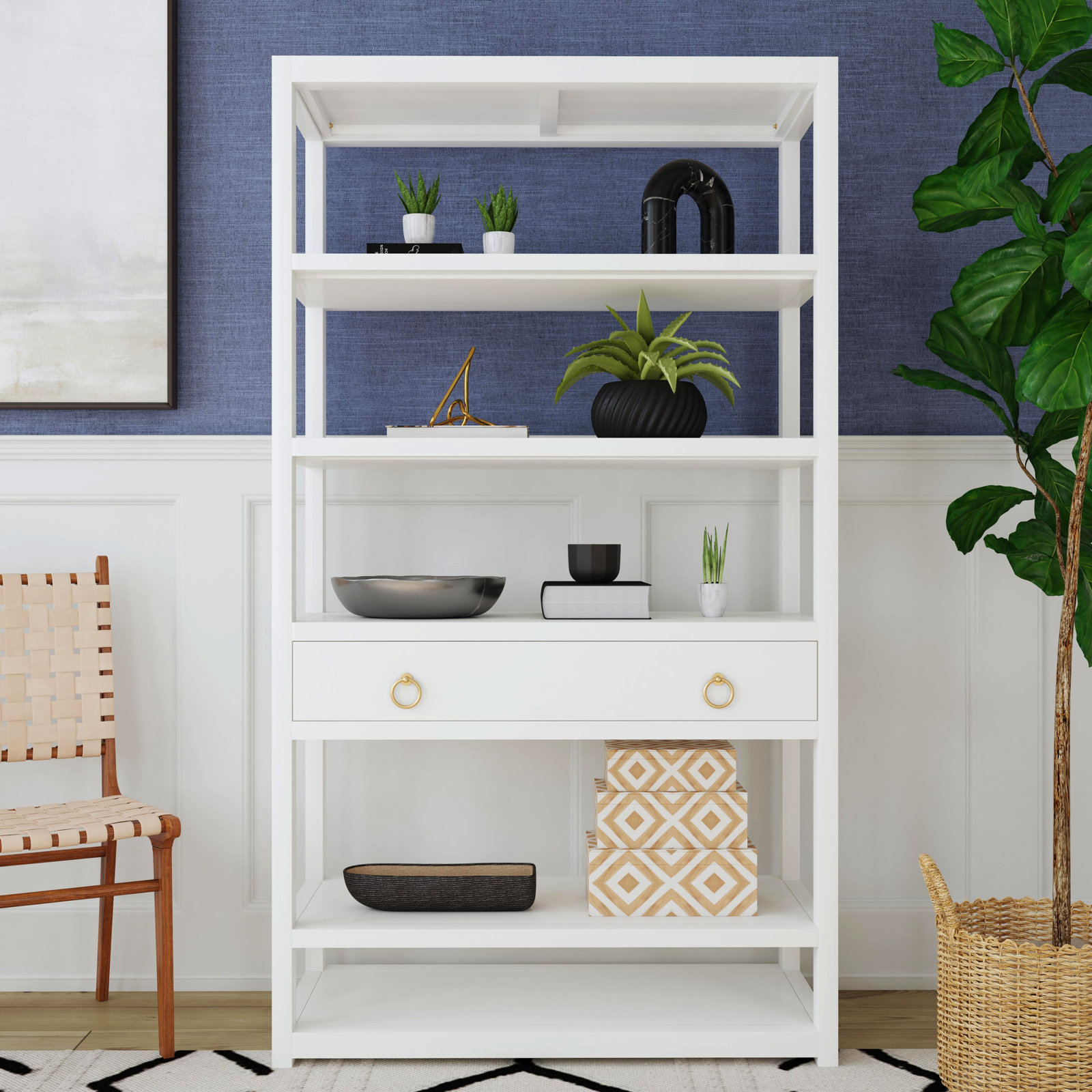 Elin 39" Bookcase, White