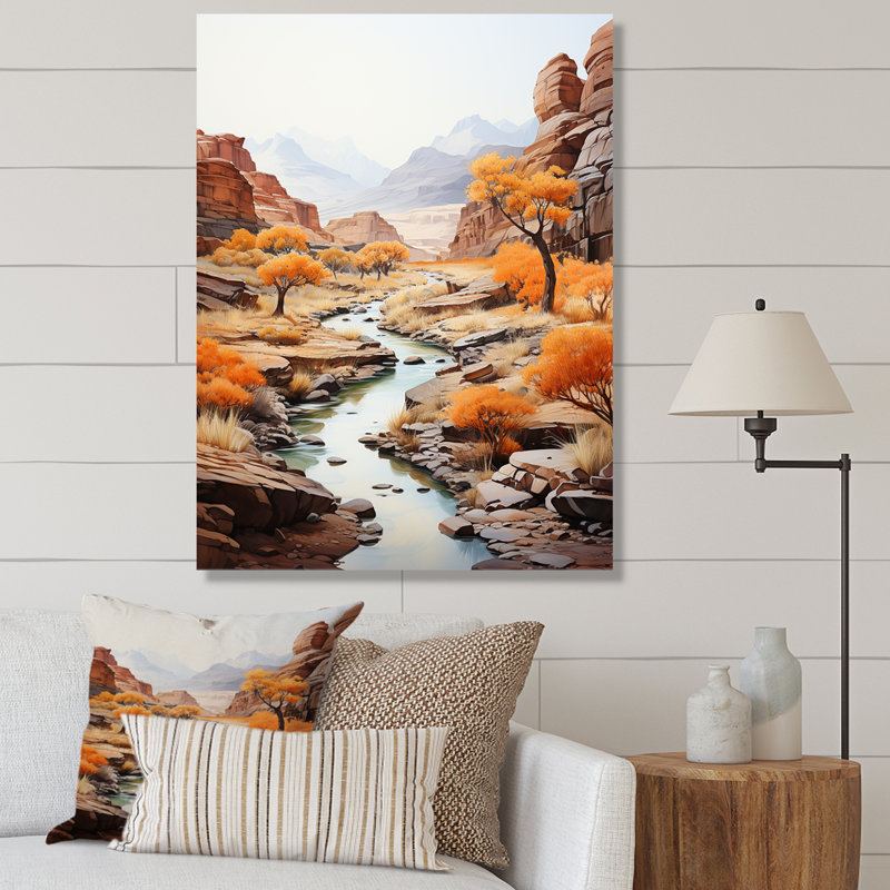 «Meandering River Endless Journey IV», reproduction d'art sur toile, H 44 po x l 34 po x P 1,5 po, Toile tendue