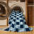 Machine Washable Checkered Gray Area Rug-523395179