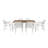 Aynura Modern Patio Dining Set for 6 with Stackable Chairs, Umbrella Hole Table, Rust-Resistant Frame and Rectangular Outdoor Table