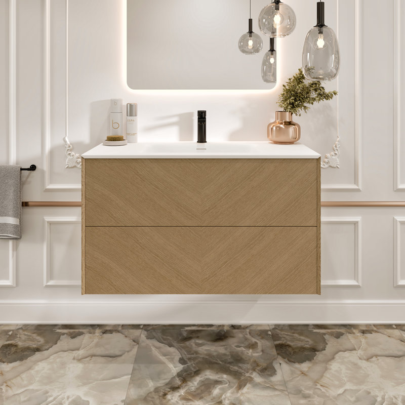 Mattigan 30'' Single Bathroom Vanity with Solid Surface Top