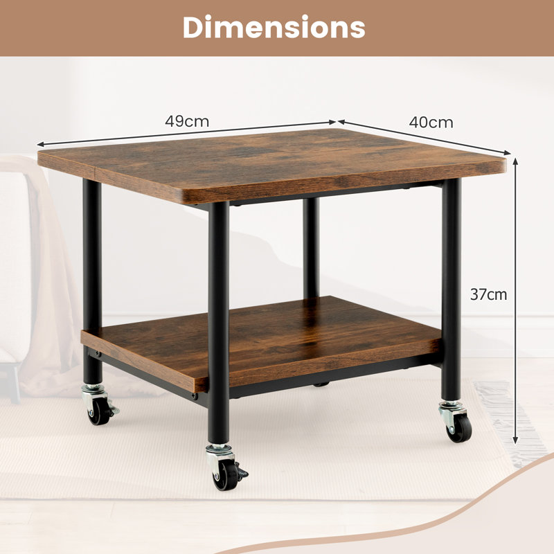 38cm H x 49cm W Printer Stand, Brown