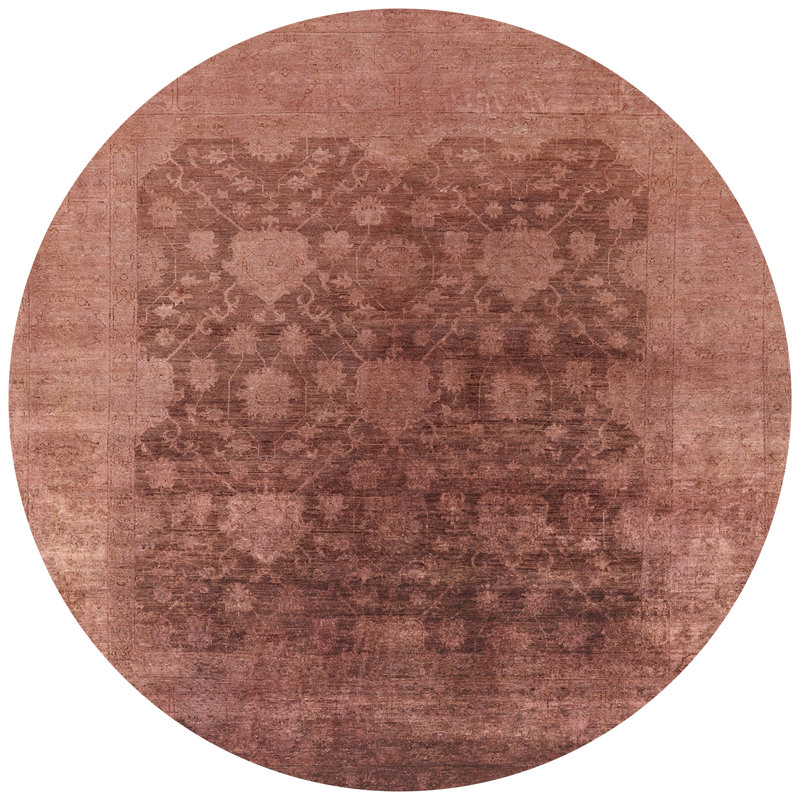 Tapis oriental brun / ivoire, Rond 5 pi