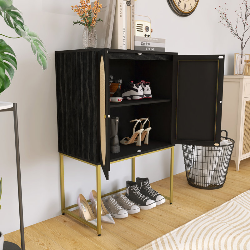 Armoire d'appoint 27 po 2 portes à panneau de particules noir