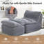 Upholstered Corduroy With Footstool Bean Bag Chair-1299153704