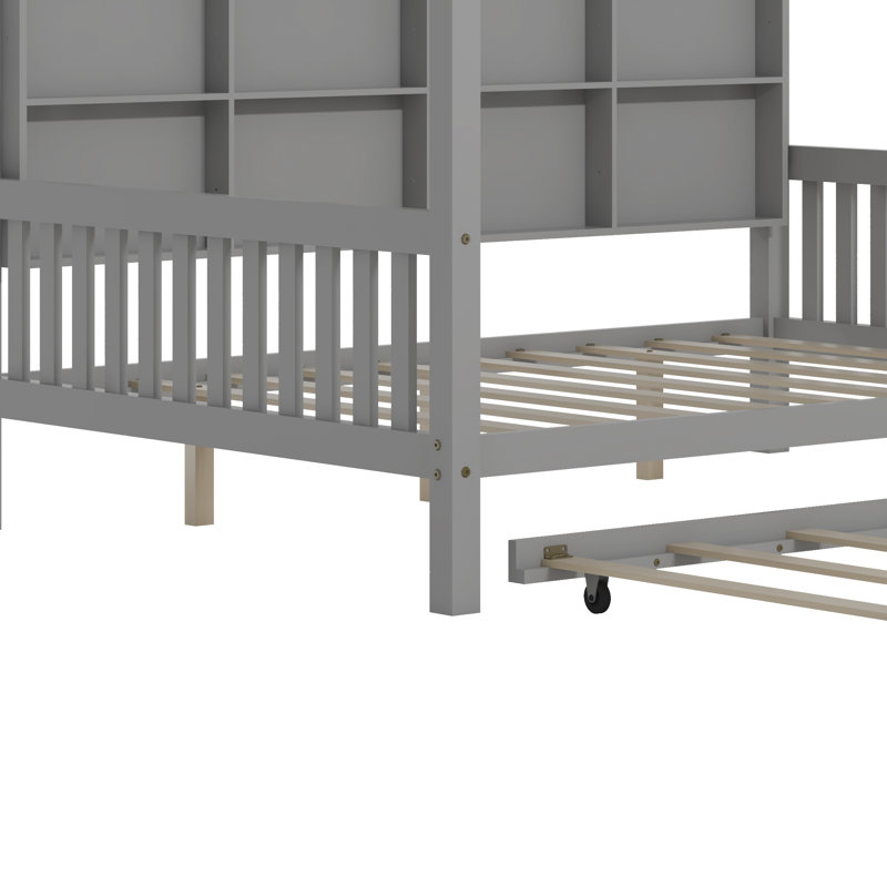 Visalia Wood Daybed with Trundle, Full, Gray