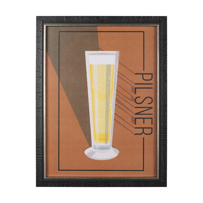 Beer Poster Pilsner a Hand Embelished Textured Framed Art Print