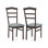 Ensemble de 2 chaises de cuisine en bois rembourrées en lin