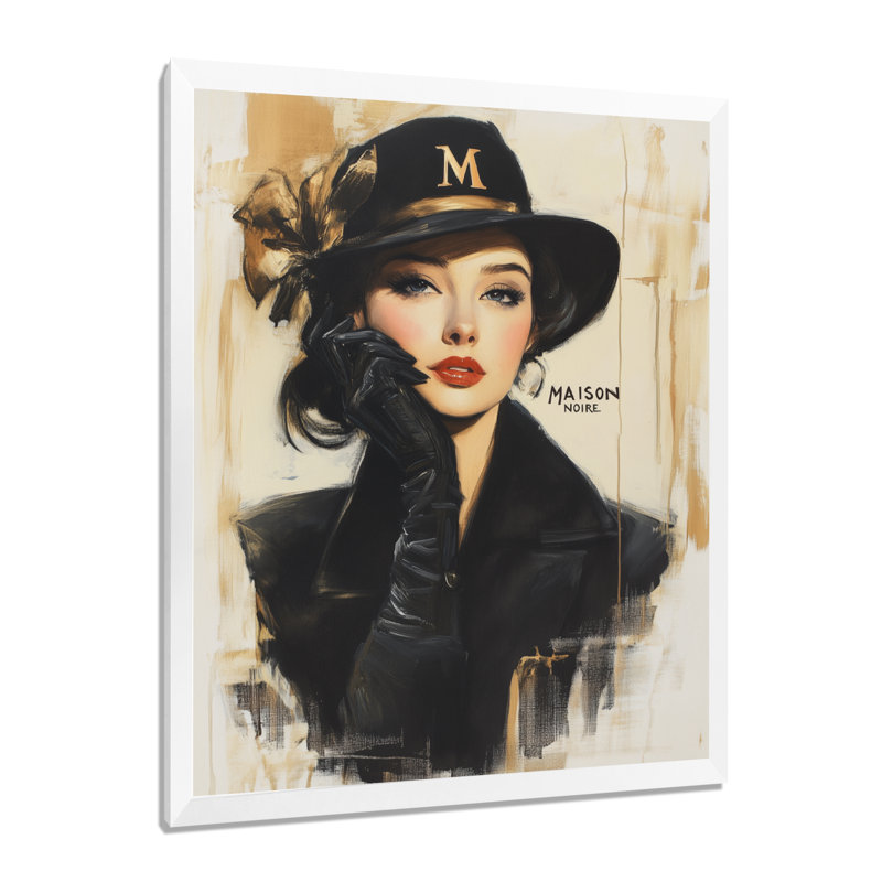 Maison Noire Muse - Tableau encadré sur toile, 20" H x 12" W, Cadre photo blanc