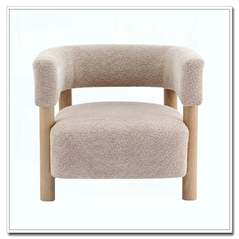 Fauteuil d'appoint rembourré Boucle, Blé