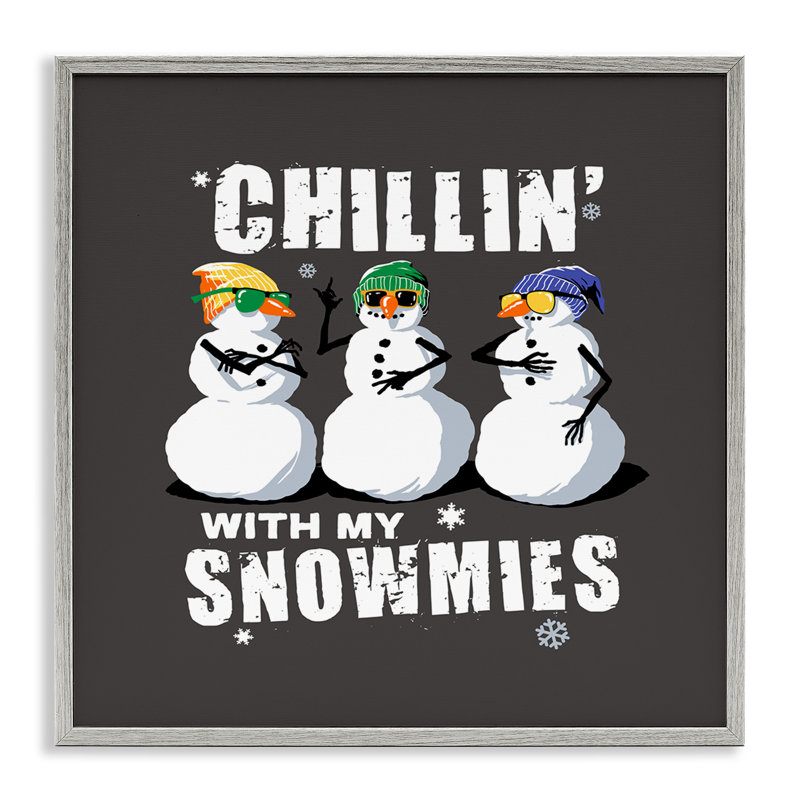 «Chillin 'With Snowmies Snowmen», art de la giclée encadrée par Jedco Brands, Inc., Estampe numérique Farmhouse