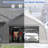 20 Ft. W X 20 Ft. D  Heavy Duty Carport, Arc-shaped Portable Car Canopy Tent,  Waterproof Uv Protected With Sidewalls & Roll-up Doors, Easy Installation For Car Boat Truck , All-season Fabric Car Tent Outdoor Shelter-128975955