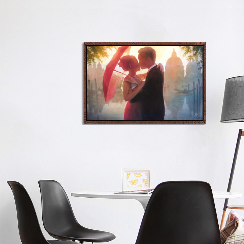 Red Umbrella In Venice by Christopher Clark - Floater Frame Print on Canvas, 101.6 cm H x 66.04 cm W