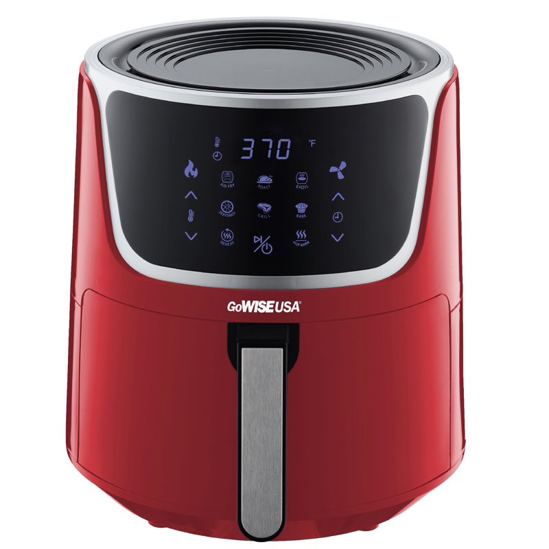Gowise USA 6.6 Qt. Air Fryer, Red/Silver