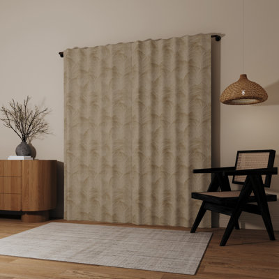 Indigo Road by Egypt Sherrod Coppa Leaf Motif Magnetic Closure 100% Blackout Back Tab Curtain Panel