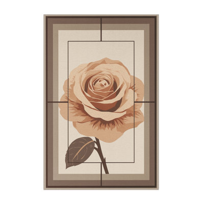 Soft Plush Farner Valentines Modern & Contemporary Abstract Area Rug in Beige – Beige Binding