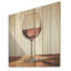 «Pink Crisp Elegance Of Wine Glass II» - impression de vin sur bois-1355528573