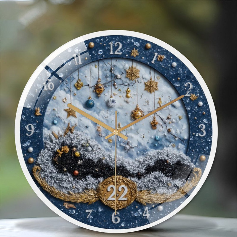 Horloge murale en verre 12 po Snowy