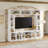 TV Stand with Bookshelves and 4 Glass Doors-159981759