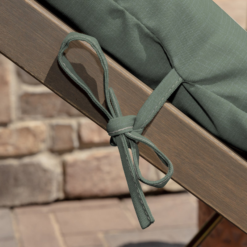 Sage Green Tufted Outdoor Chaise Lounge Cushion with Bamboo Viscose