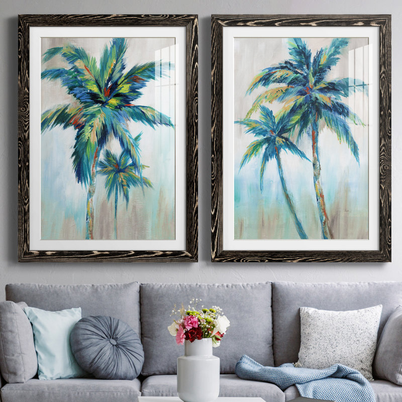 «Bright Breeze I», ensemble de reproductions d'aquarelles conçues par J Paul, H 44 po x l 31 po, Noyer