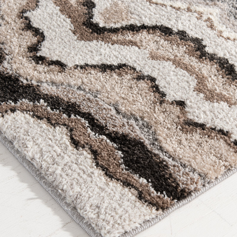 Orren Ellis Textures Phlyntom Gray Area Rug, Rectangle 5' x 7'6"
