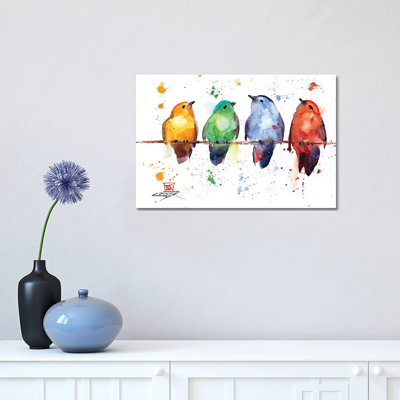 Primary Birds by Dean Crouser - Painting Print on Canvas