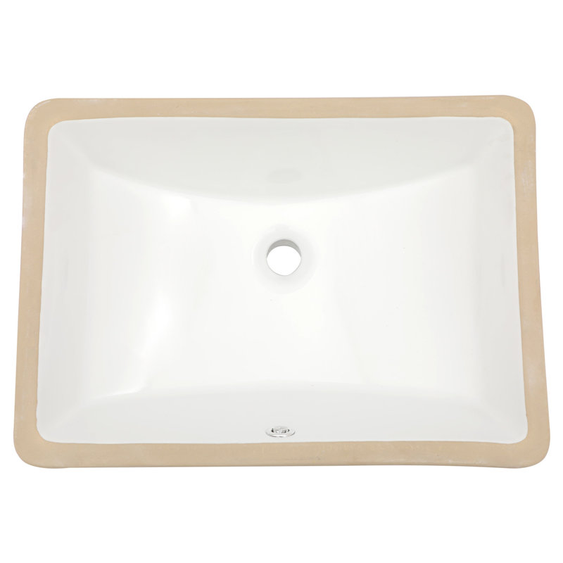 Lavabo sous-comptoir en céramique 21,5 po x 15 po pour salle de bain avec trop-plein - aspect moderne élégant, teint, différentes zones de conception européenne, s'adapte à de multiples réglages