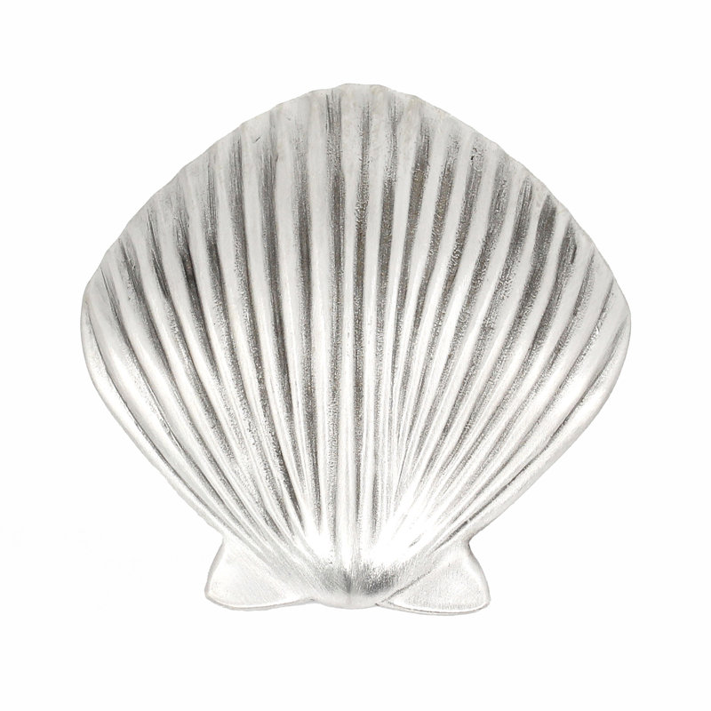 1 1/2" Seashell Knob, 2.5" L x 2.5" W, 1, Brushed Nickel
