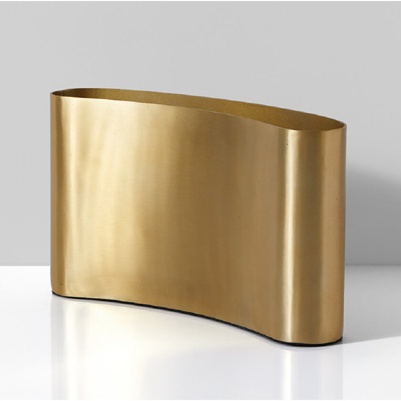 Metal Table Vase, 7" H x 12.5" W x 2.5" D