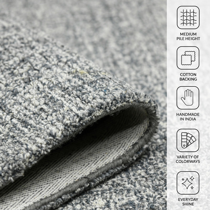 Hand Tufted Wool Plaid Indoor Rug, Rectangle 7'6" x 9'6"