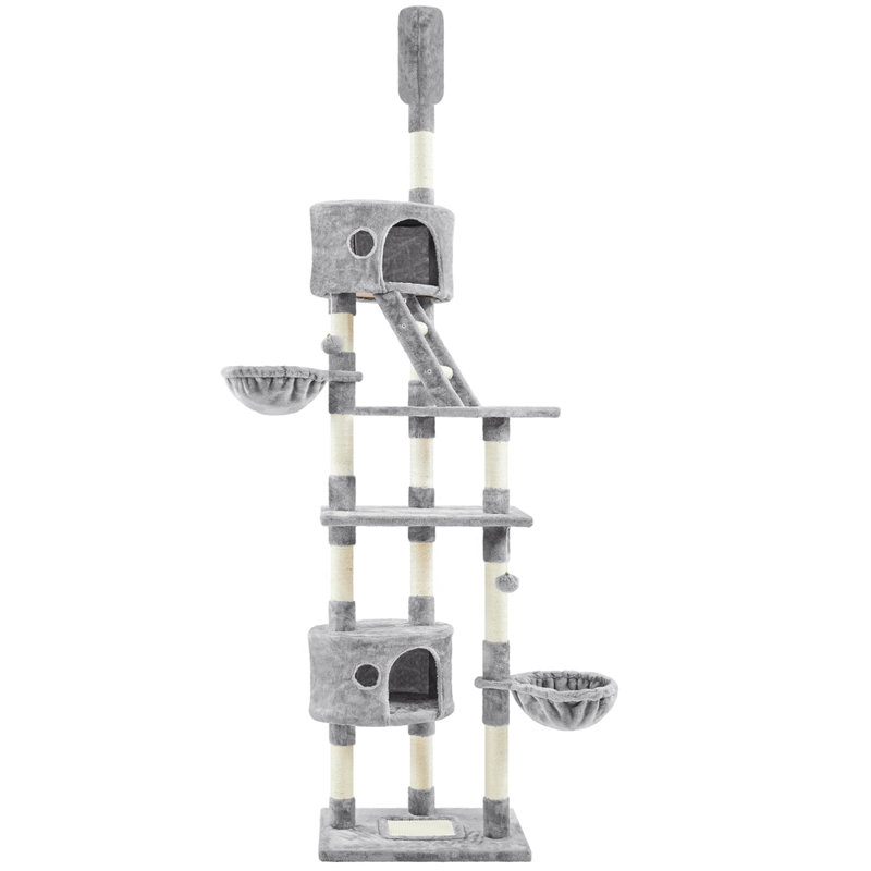 255cm  Cat Tree, Light Gray