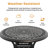5-Piece 35.43 -inch Round Table Cast Aluminum Outdoor Dining Set with Umbrella Hole and Brown Cushions