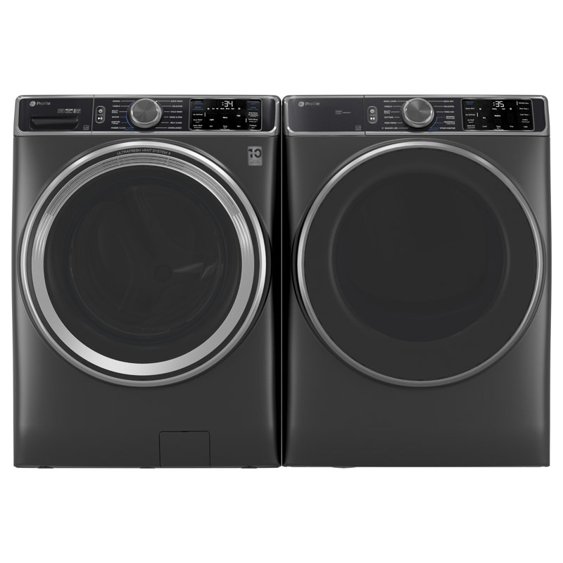 GE Profile 5.5 cu. ft. ENERGY STAR Smart Front Load Steam Washer with UltraFresh Vent System+, Smart Wash and Smart Rinse + 7.8 cu. ft. ENERGY STAR Smart Electric Dryer with Steam and Sanitize Cycle