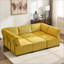 Canapé modulaire à 6 places modulaire en U avec méridienne réversible, velours côtelé jaune moutarde pour le salon | Jaune moutarde | Velours côtelé-1723640831