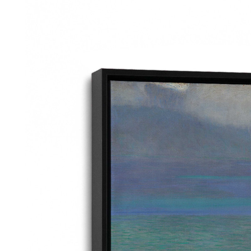 Whispering Lake Light, H 12,75 po x l 12,75 po, Cadre flottant, Noir satiné