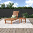 Arnoult Outdoor Wood Chaise Lounge with Table