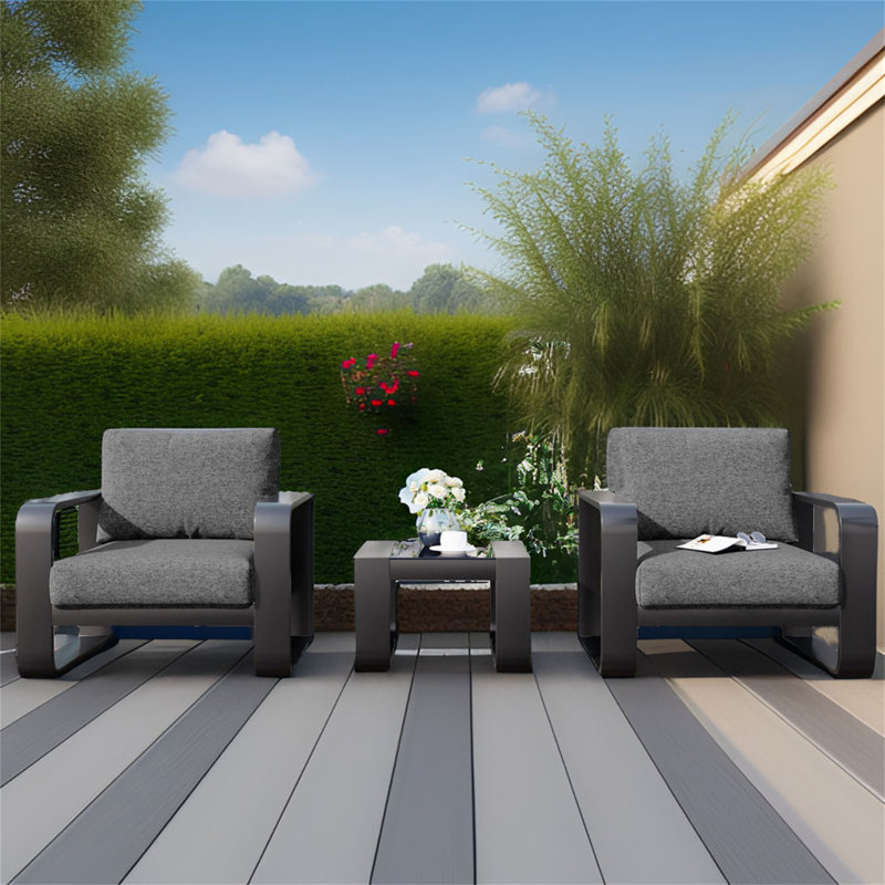 Ronnika 2 - Person Patio Conversation Set with Cushions