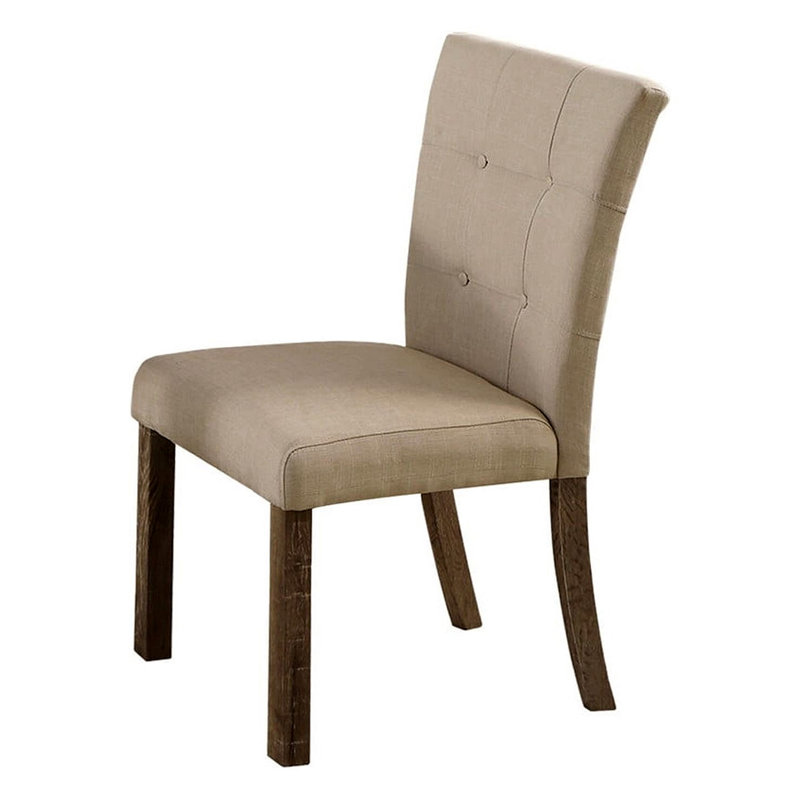 Chaise de salle à manger rembourrée, dossier capitonné, chaise de salle à manger avec pieds en bois