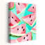 Refreshing Watermelon Pattern Colorful Vibrant Fruit Summer Wall Art Print 1 Piece Wrapped Canvas Wall Art-1256556674