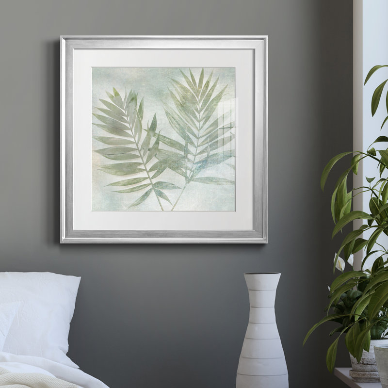 «Soft Leaves II» par J Paul, reproduction d'art sur papier encadrée, H 26,5 po x l 26,5 po x P 1,5 po