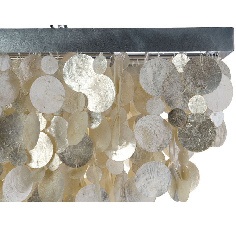 3 - Light Dimmable Geometric Chandelier, Champagne