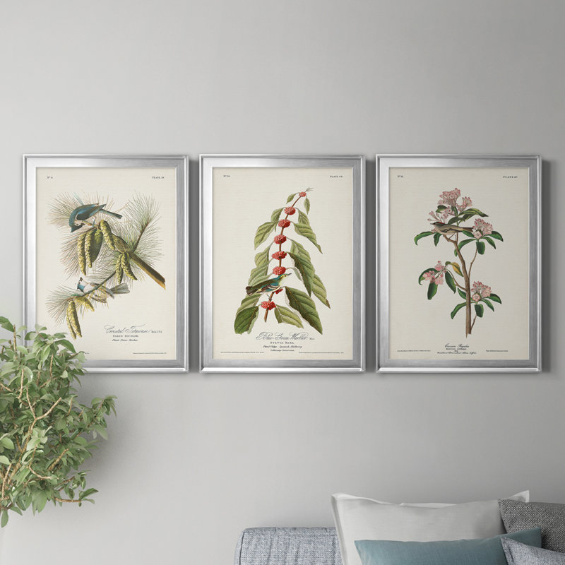 Pl. Ensemble de 39 reproductions d'art sur toile encadrées, Argent, H 22,5 po x l 91,5 po x P 1,5 po