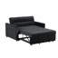 Causeuse convertible en velours noir l 53,5 po avec capitonnage et poches latérales-338445352