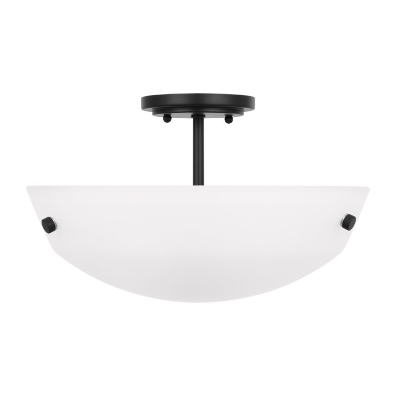 Plafonnier semi-encastré en verre Elloise, Non