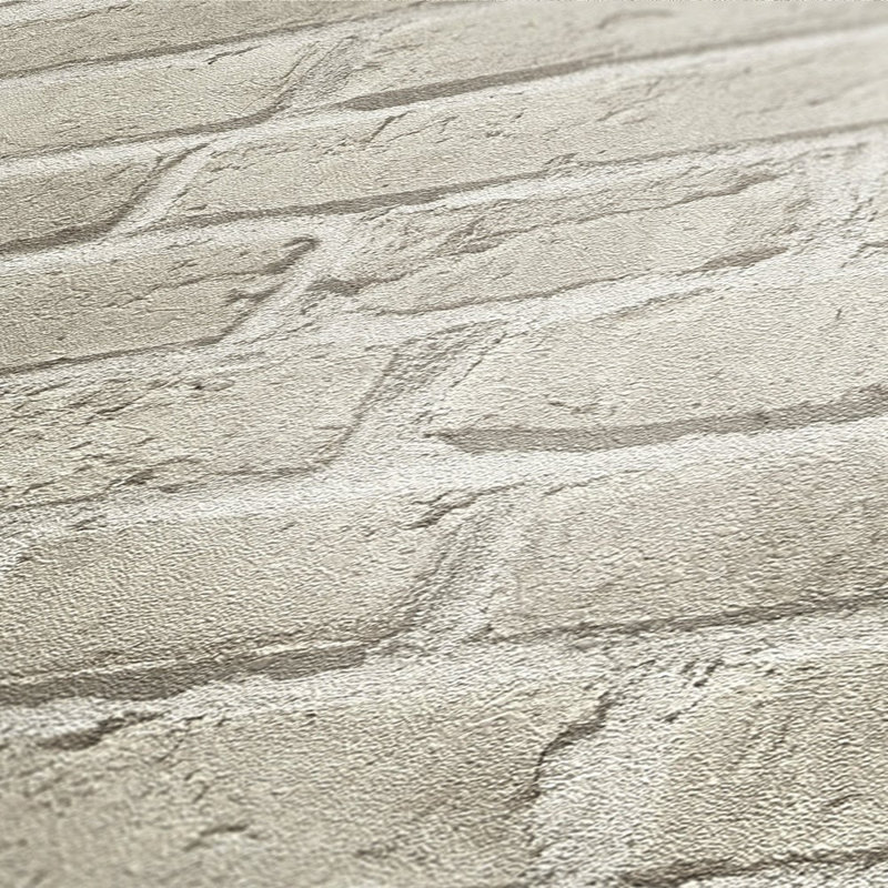 Bricks and More Colelction Weathered Brick Walls Wallpaper Roll, White
