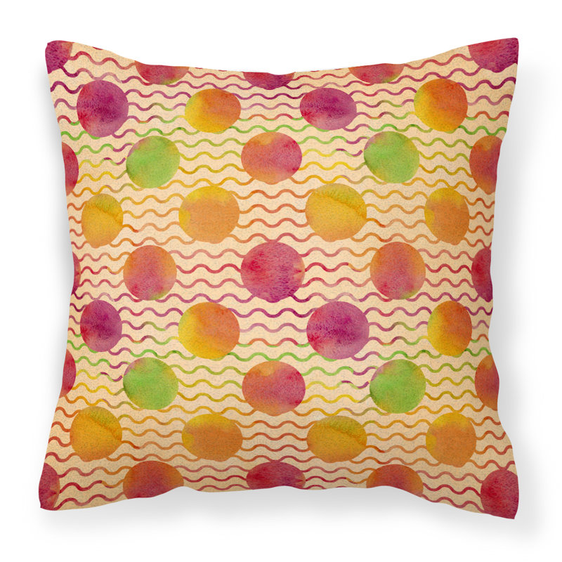  Coussin extérieur Rainbow Dots and Sqiggles, 18 po x 18 po