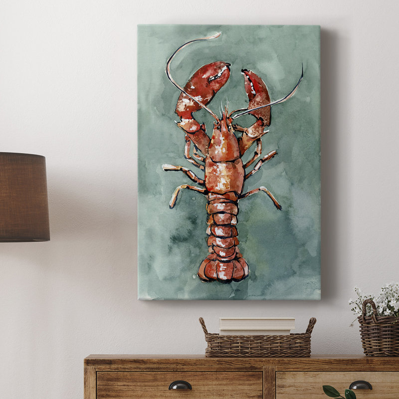 Aquatic Lobster II - galerie sur mesure Cavas, H 18 po x l 12 po