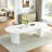 Expandable Dining Table, 45" To 105" With Vertical Fluted Double Pedestal Base, 4 Adjustable Lengths, Seats 2-10, Modern Farmhouse Kitchen Table-1160551651